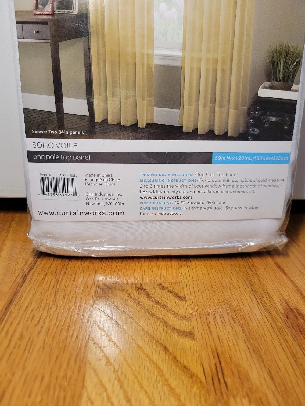 NWT Curtainworks Soho Voile Sheer Curtain Panel – Winter White, 59